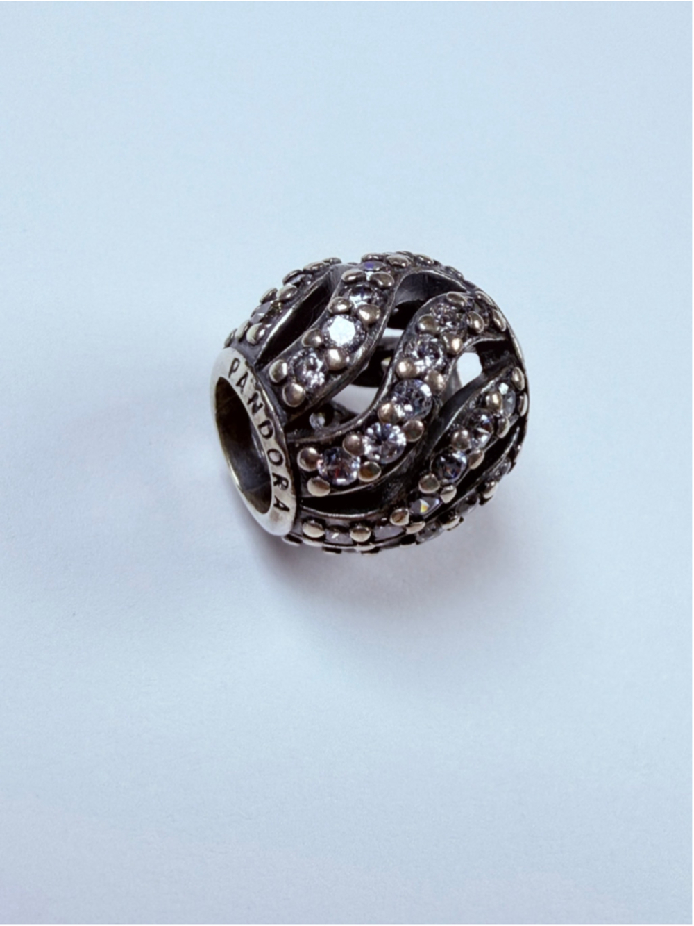 Pandora Winter Wisp Christmas Pave CZ 925 Sterling Silver Bead Charm ALE